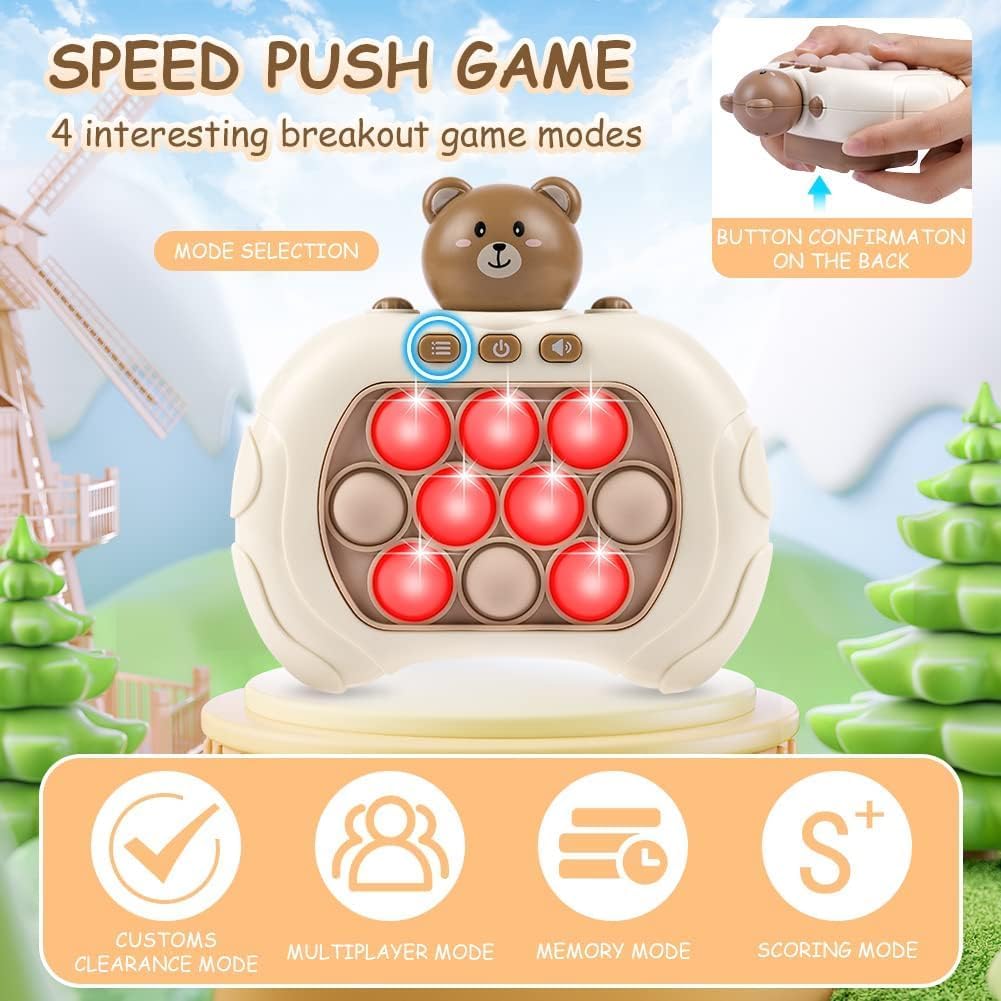 Ainiv Push Bubble Game per Adulti, Push Pop It Fidget Toys, Handheld Fast Speed Push Game, Relieving Stress Pop Fidget Game, Stress e Anxiety Relief - Luce rossa