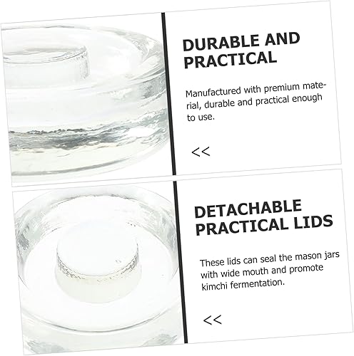 Miniatura 3 de 3pcs Mason Jar Stone Pressing Food Containers Wine Fermentating Vegetales Sellado Tapas de boca ancha Mason Jar Tapas Suministros de conservas