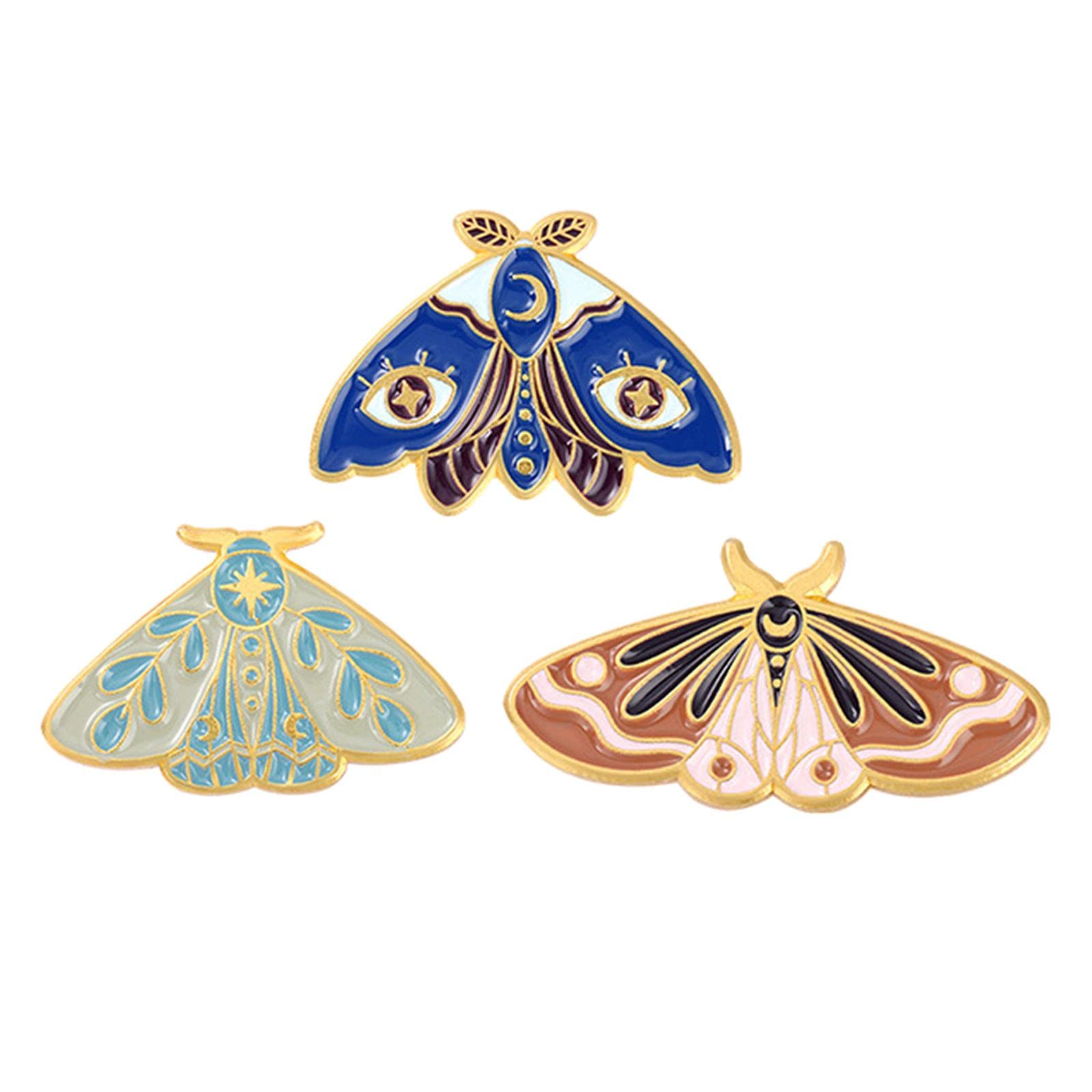 Broches de Solapa de 5 Piezas con diseño de Polilla esmaltada, Serie de Insectos de aleación, Accesorio de Ropa