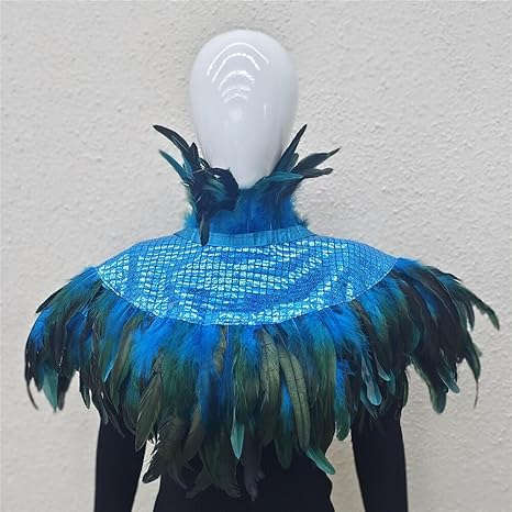 Femmes Plume Haussement Châle Cape, Femmes Épaulette En