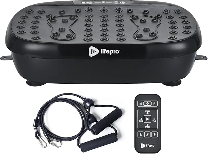 Lifepro Vibration Plate Exercise Machine with Magnetic Acupoints - Full Body Vibration Platform for Beginners and Recovery - Ideal Lymphatic Drainage Massager for Muscle Toning and Overall Fitness - Black