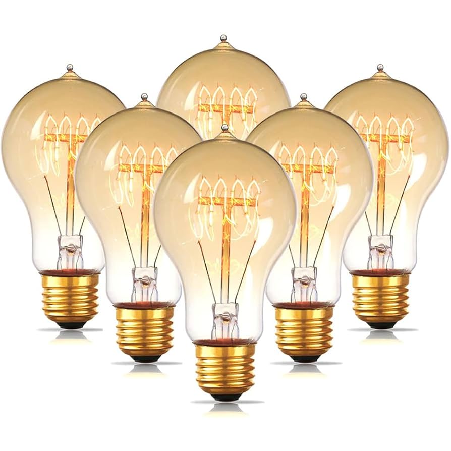電熱球 100V 60W 6個セット Amazon | 6個パック エジソン電球、暖かいホワイト2200K