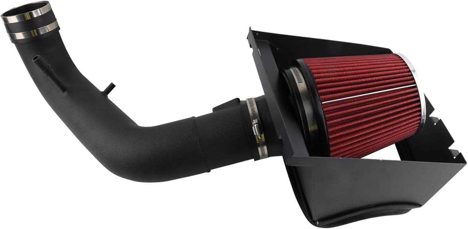 Cold Air Intake Kit Compatible with 2011-2014 Ford F150 5.0L V8 Aluminum High-Performance Air Filter System with Heat Shield, Reusable Washable Filter, Horsepower & Torque Boost