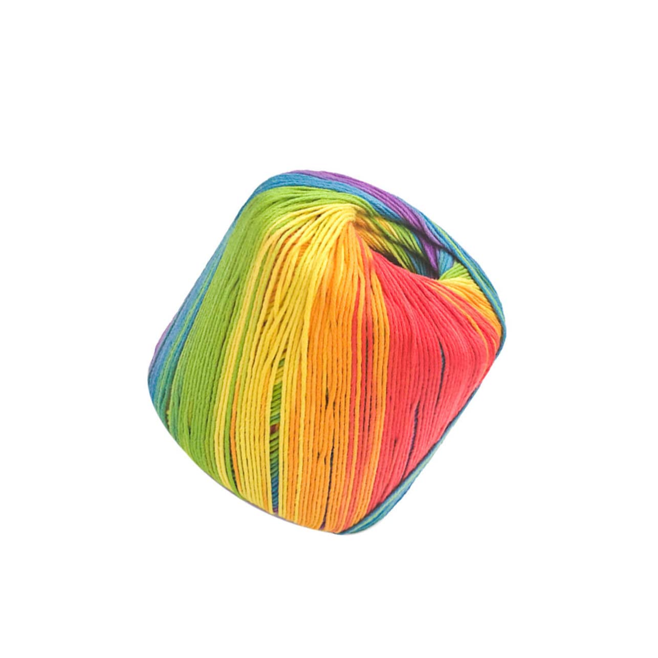 Lurrose 3rotoli Filo Cotone Sfumato Per Uncinetto e Maglieria Materiale Per Creazioni Artigianali Per Sciarpe Cappelli e Accessori Rainbow