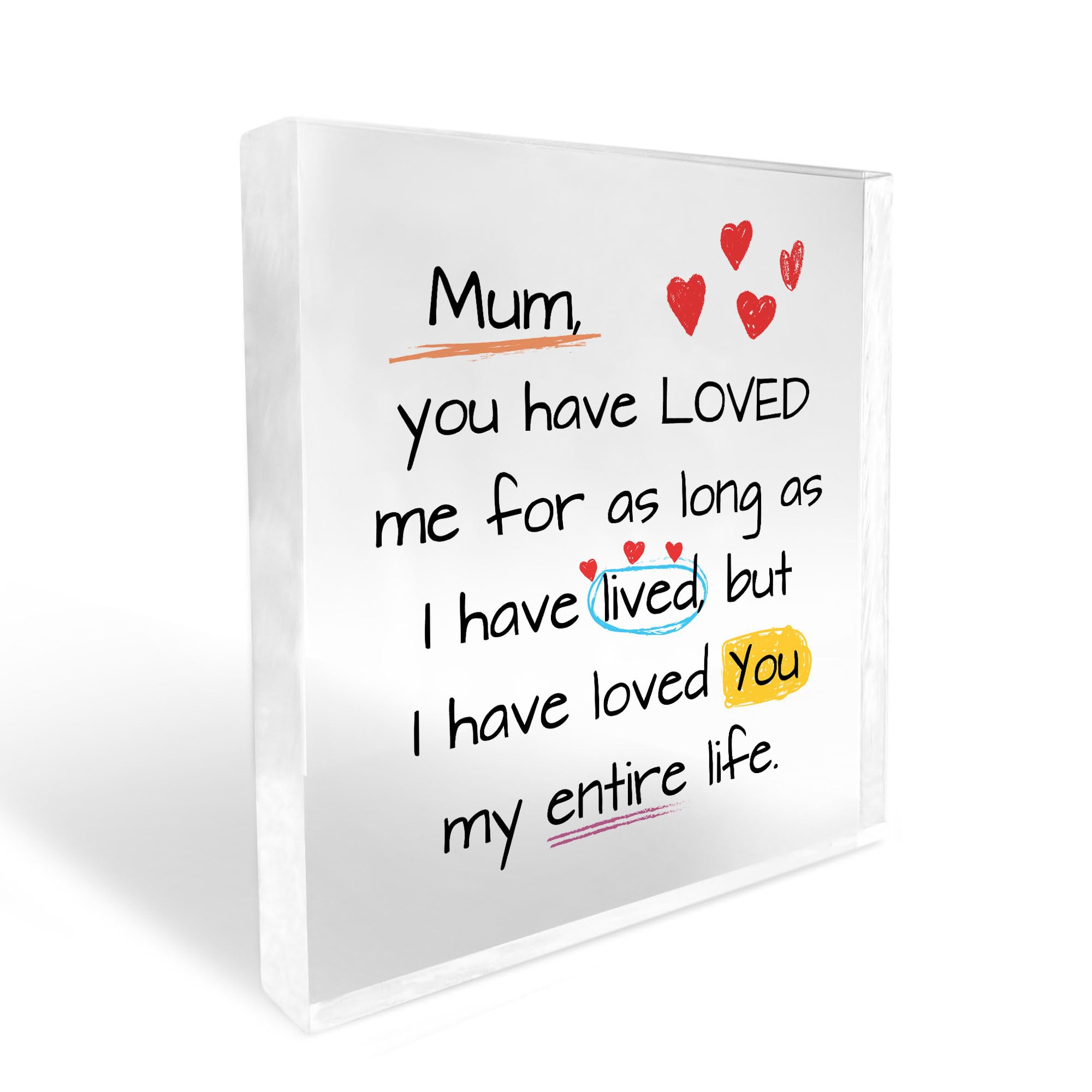 Red Ocean Gift For Mum Birthday Christmas Acrylic Block Mum Gifts From Daughter Son Thank You Gift Novelty Gifts