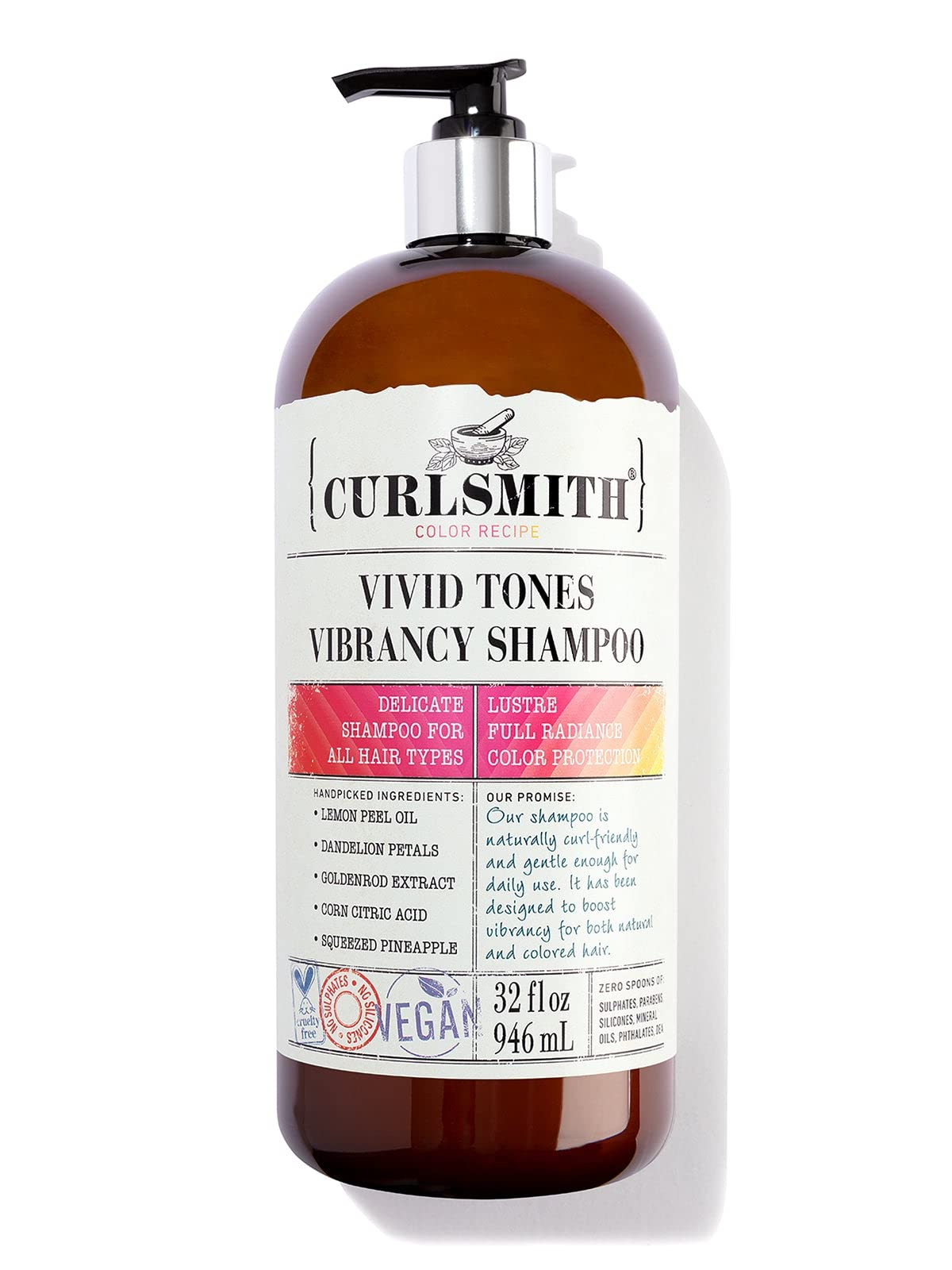 CURLSMITHVivid Tones Vibrancy Shampoo - Vegan Shampoo for All Hair Types