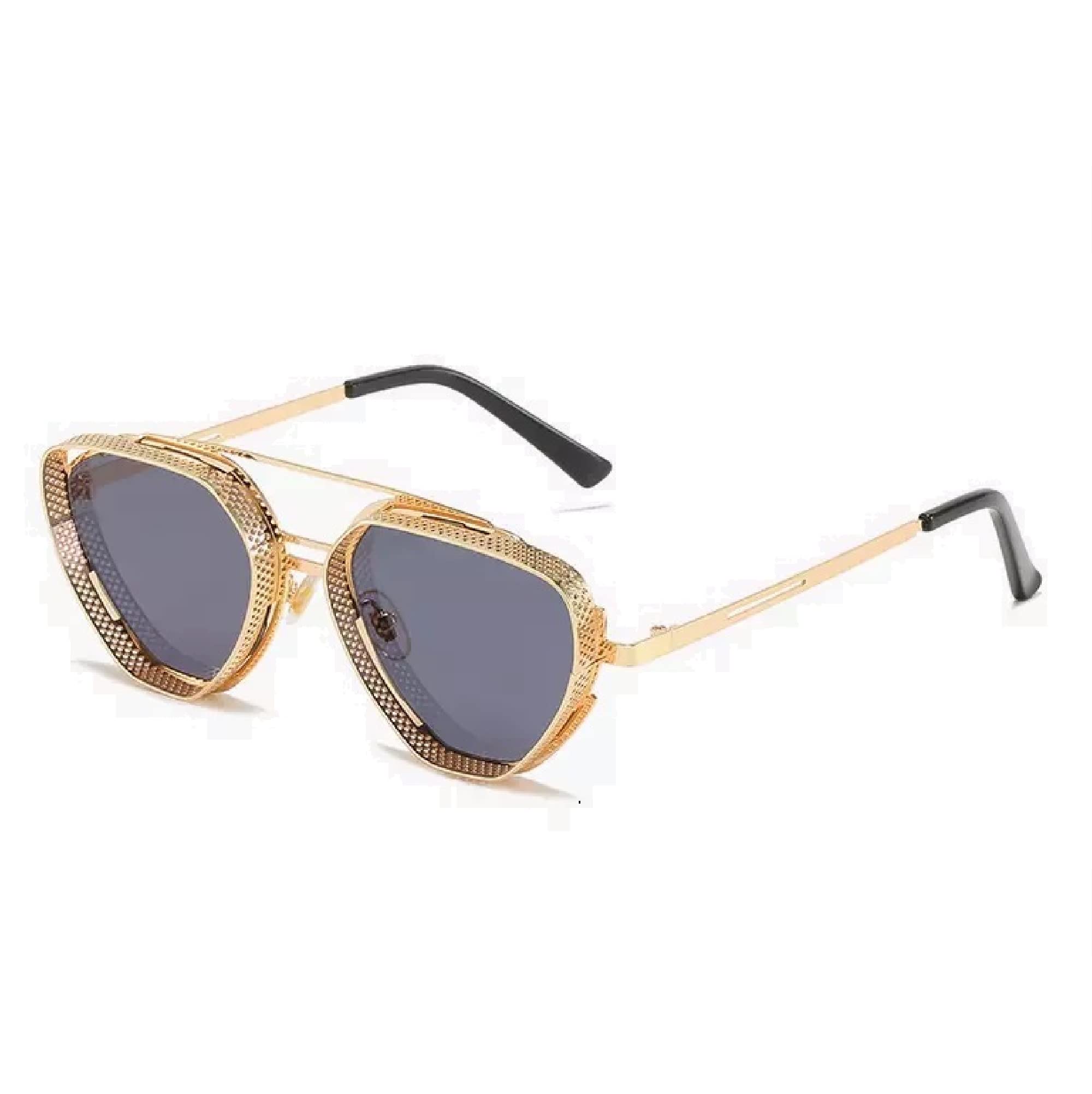 AUGEN Gafas de sol unisex estilo piloto retro vintage con protección UV400, tamaño mediano (negro 3, 124)