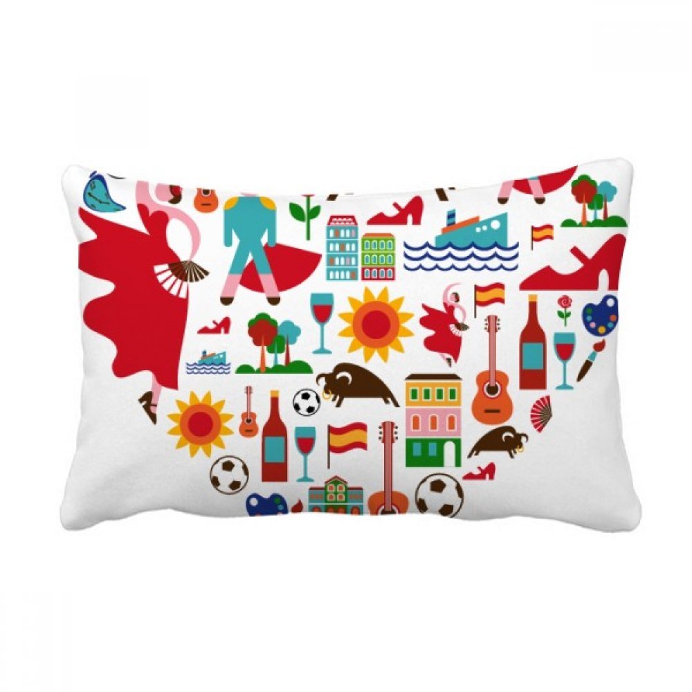 Coussin déco Espagne et flamenco multicolore, cadeau original pour salon 16x24
