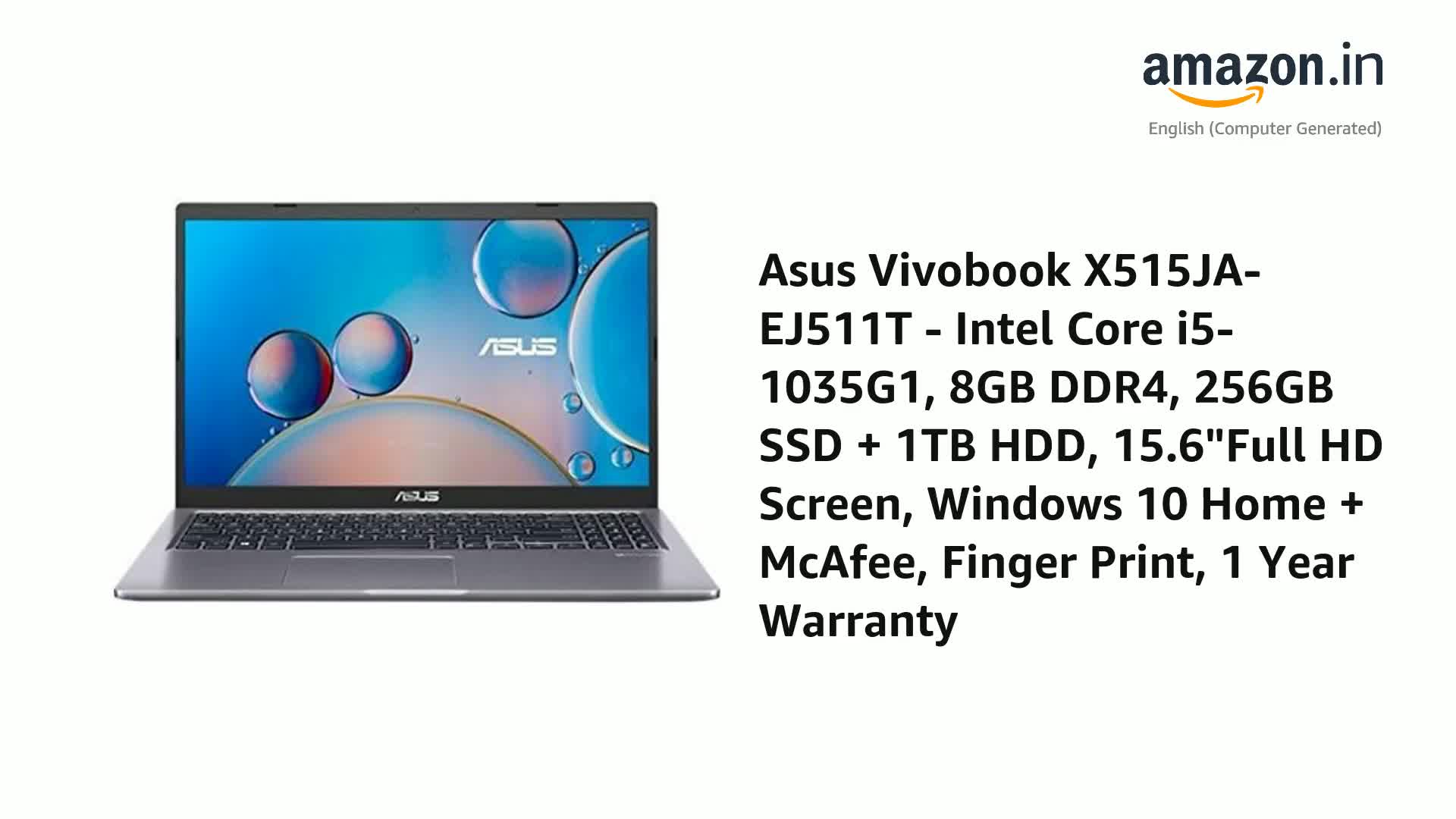 ASUS ノートパソコン Windows11 Core i5 X515JA ノートPC ASUS X515JA/15.6インチ/Windows 11 Home (Sモード) 64