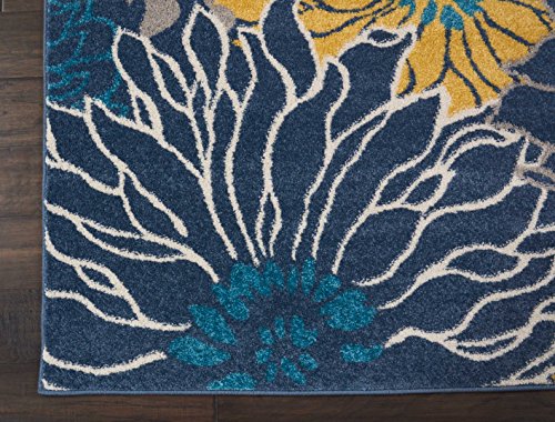 Tapete decorativo Nourison azul 160x221 cm rectangular miniatura 4