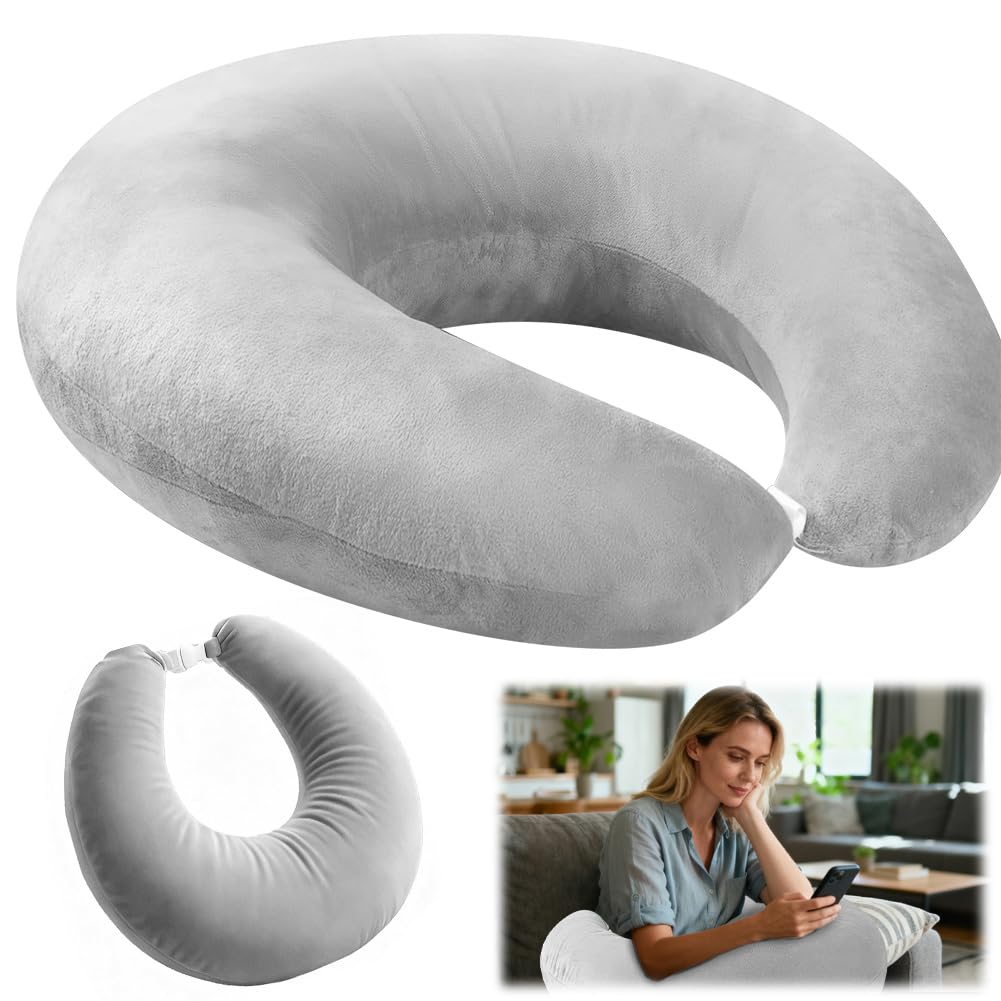 Ergonomiczna poduszka Crealis, poduszka podpierająca, poduszka do szydełkowania, poduszka podpierająca, poduszka do gier, ergonomiczna, lekka, przenośna, łagodzi napięcia (kolor szary)