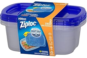 Large Rectangle Containers with Lids, 2 Count