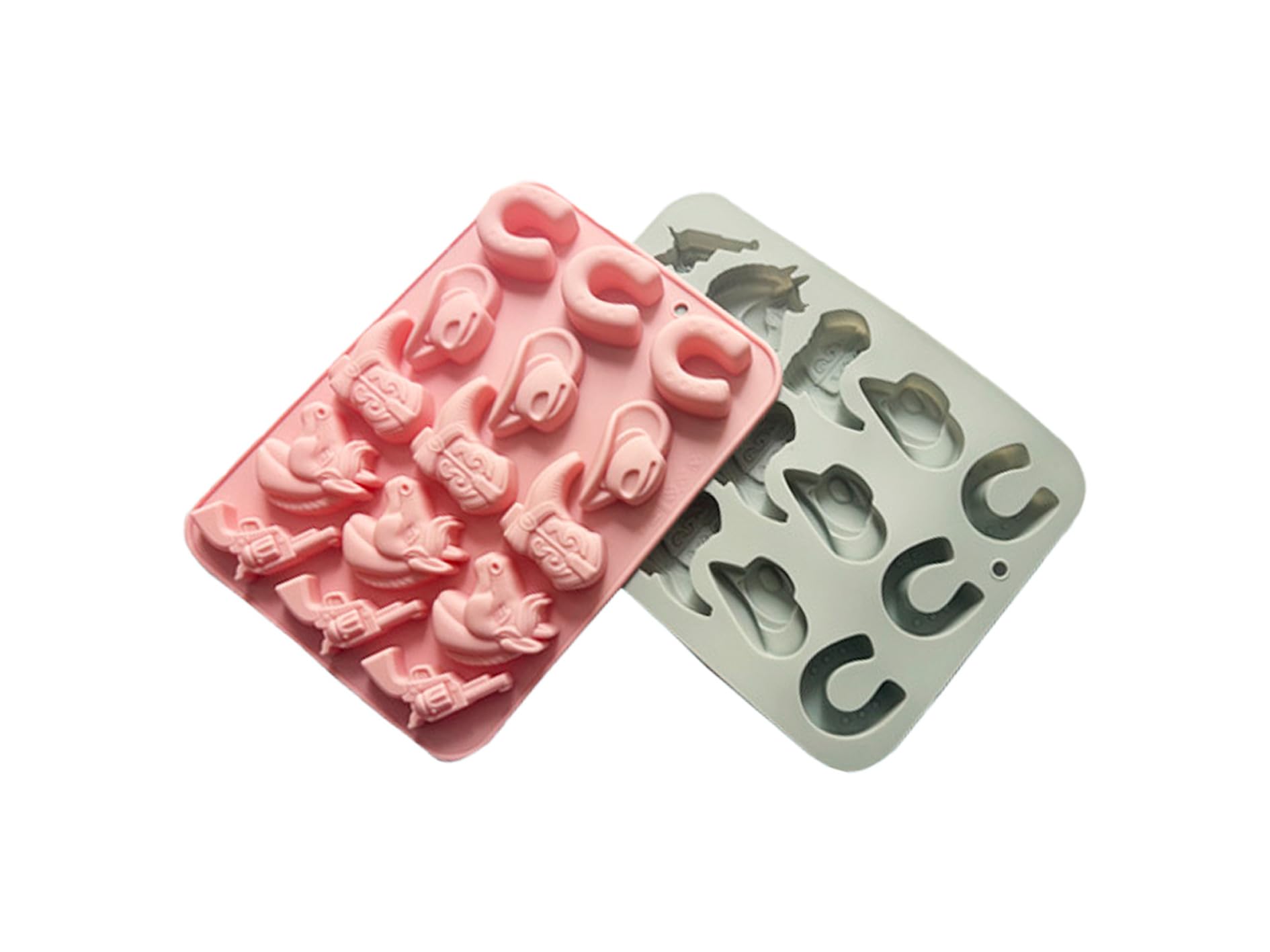 2 Pieces Of Western Cowboy Chocolate Molds For Cake Decoration, Chocolate Candy, Jelly Candy, Party Decoration Molds