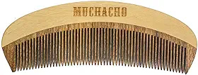 Pente de Madeira para Barba Modelo Curvo Muchacho - Controle o Frizz e Modele Sua Barba com Estilo