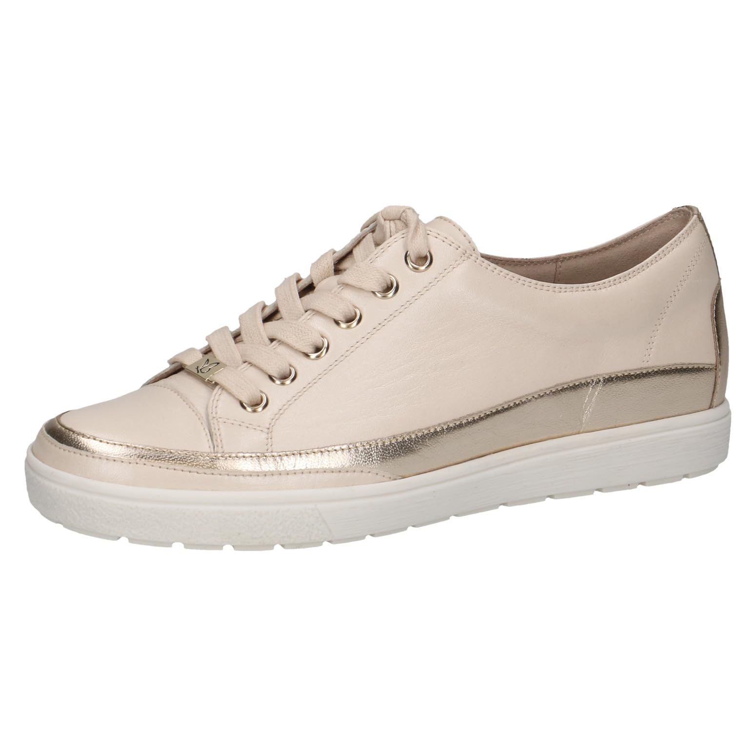 CAPRICE Women's Low-top Leather Sneakers with Laces, Beige (Cream Comb), 4.5 UK