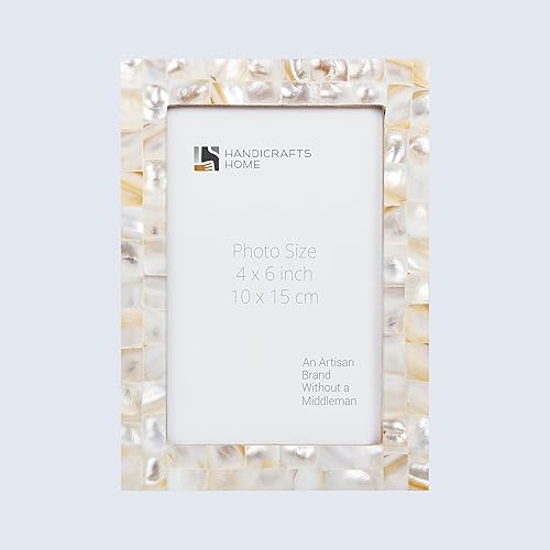 Miniatura 7 de Handicrafts Home Decorative Picture Frame Wooden Photo Frame and Collage (Mop White, 4x6) Mopa,MOP-GRIS