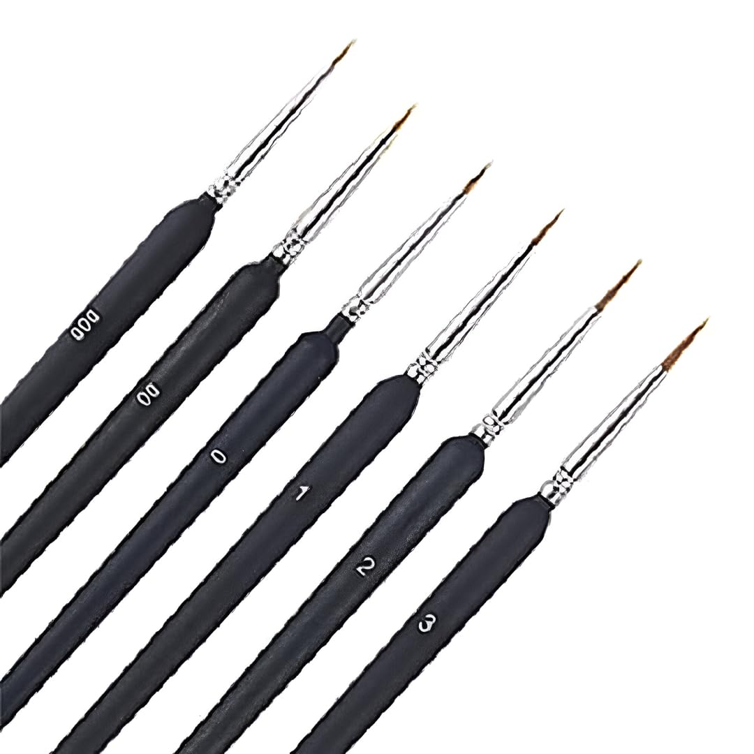 Detail Paint Brush Set for Miniature Painting | Fine Tip Brushes with Ergonomic Handles | Ideal for Acrylics, Oils, Watercolor, Models, Nail Art, DIY Crafts (6)-image-19