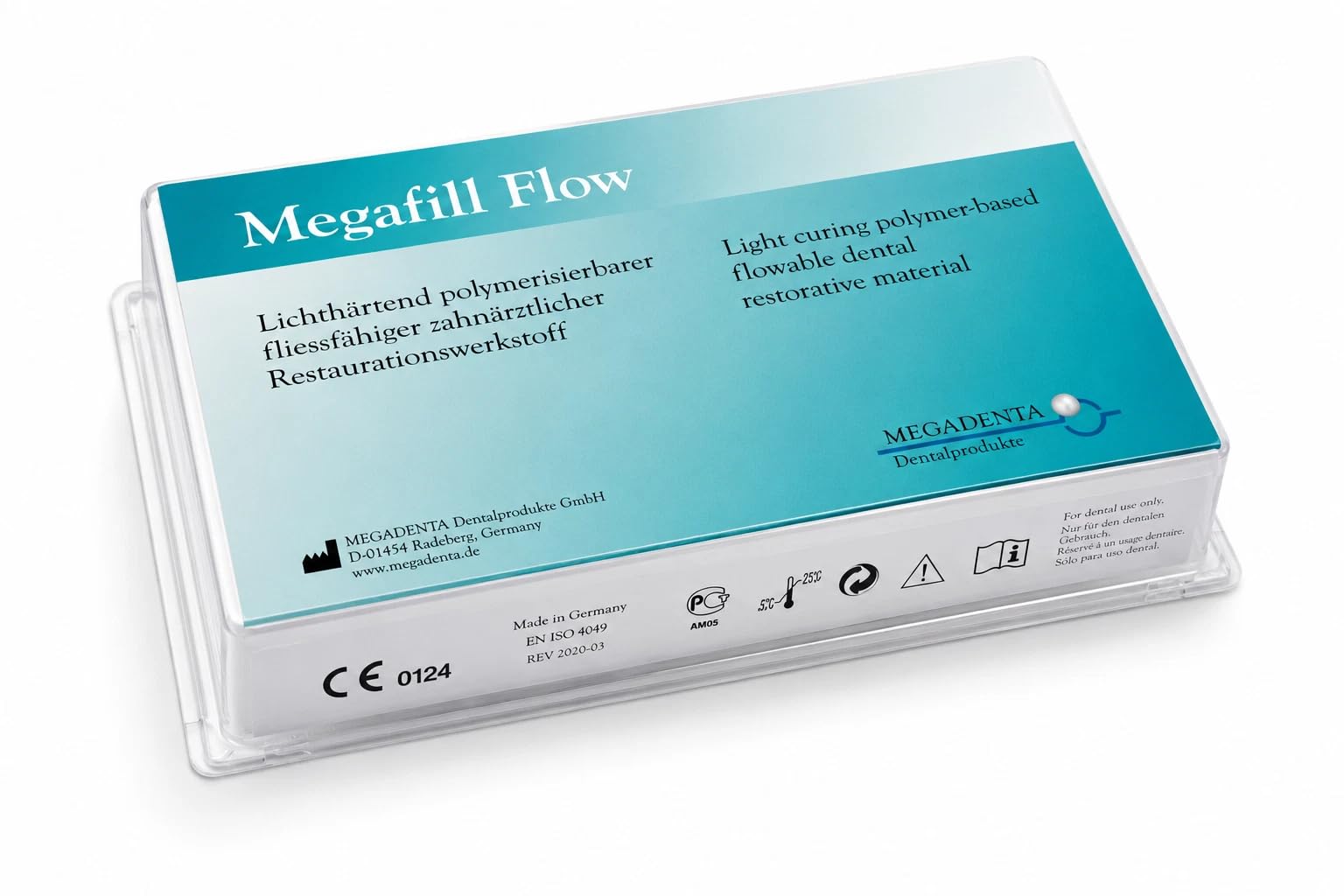 Megafill Flow Starter Kit – Kit composito fluido fotopolimerizzabile con Bonding, Gel Mordenzante ed Accessori – 4 siringhe (A1, A2, A3, A3.5) – Made in Germany