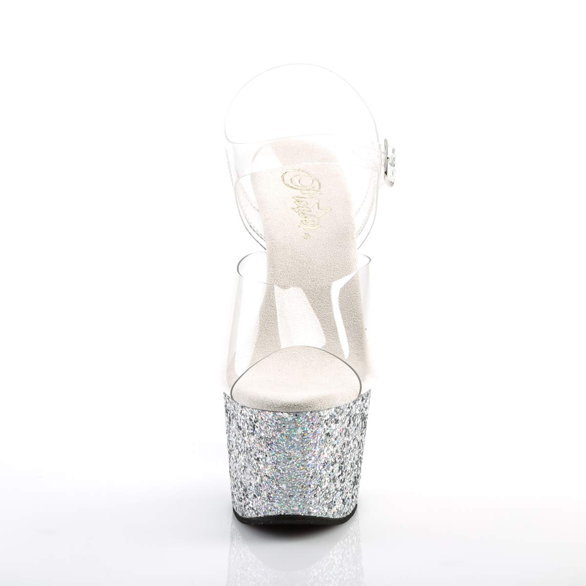 Pleaser ADORE-708LG Clr/Slv Multi Glitter UK 4 (EU 37)