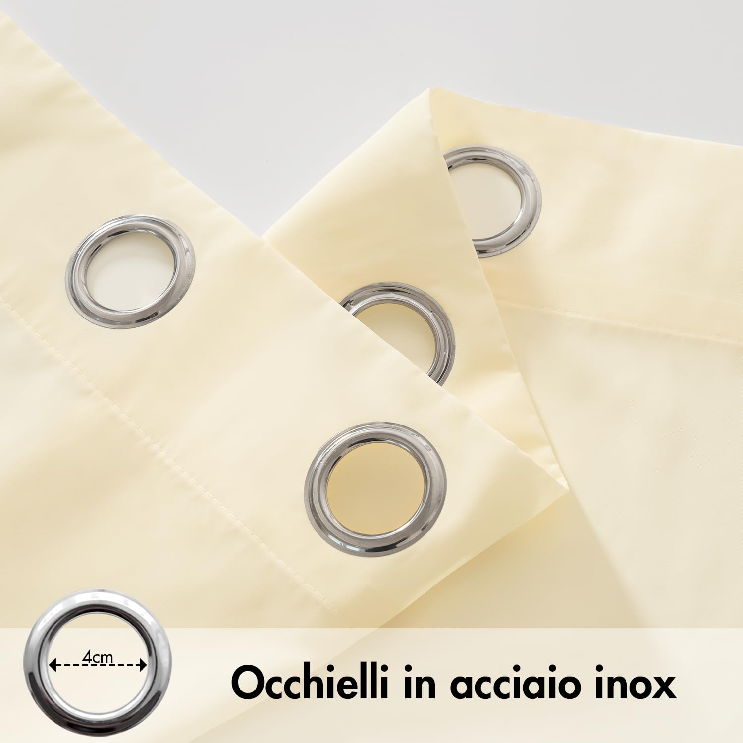 MIULEE Tende per Esterni Impermeabile con Occhielli 2 Pannelli, Tende da Esterno in Voile Semi-Trasparenti per Giardino, Balcone e Gazebo, Beige 140×240cm