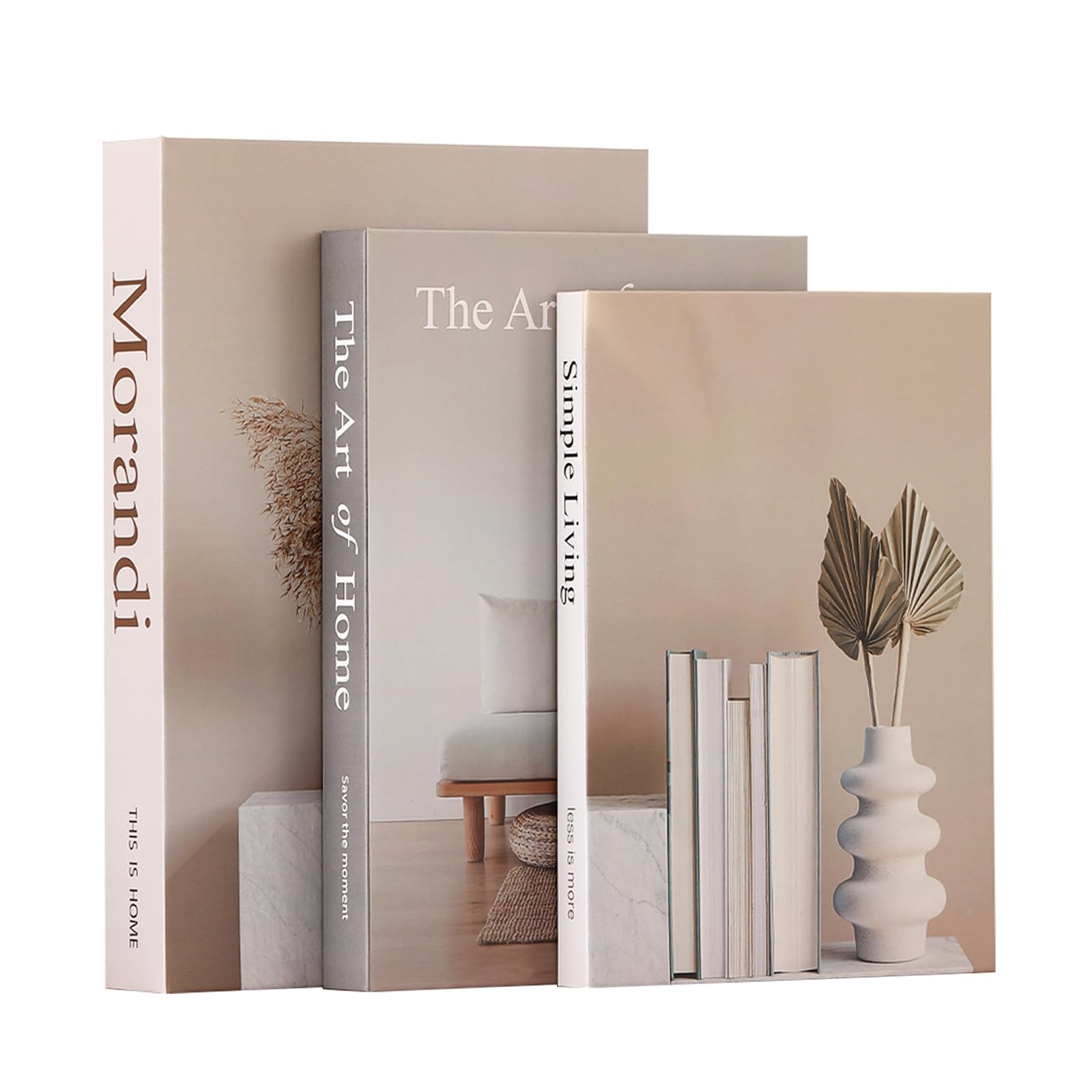 Set di 3 libri decorativi per la casa, eleganti libri finti per decorazione, set di libri decorativi estetici per tavolino, libreria, camino, soggiorno, hotel, villa, scatola portaoggetti per foto