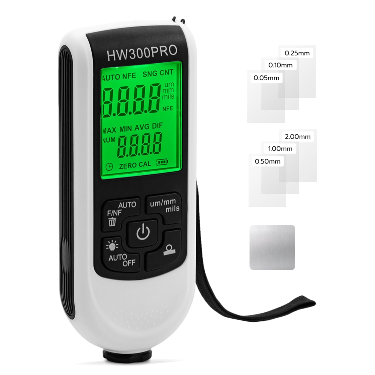 Spessimetro Vernice,Misuratore di Spessore del Rivestimento Digitale, Misuratore di Vernice per Auto con Display LCD,Misura Spessore Vernice da 0 a 2000 um