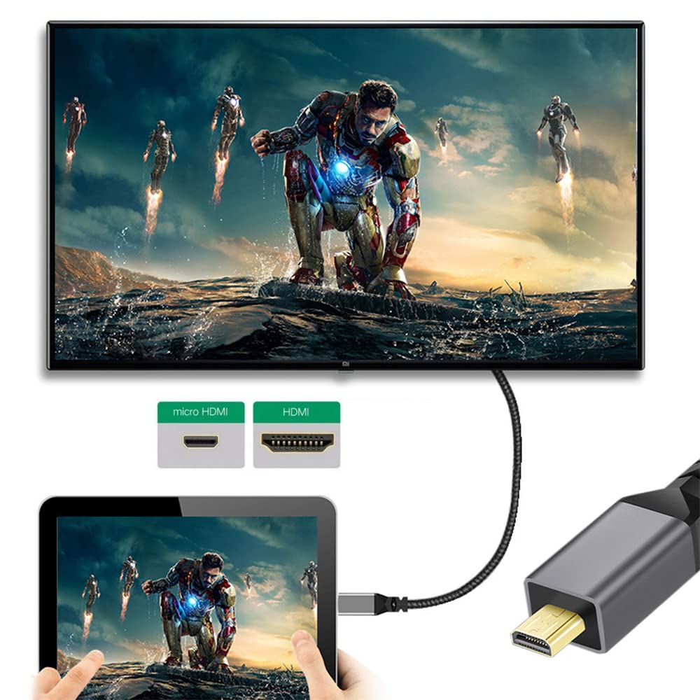 cablecc 4K Type-D 90 Degree Left Angled Micro HDMI 1.4 Male to HDMI Female Extension Cable for DV MP4 Camera DC Laptop - Image 3