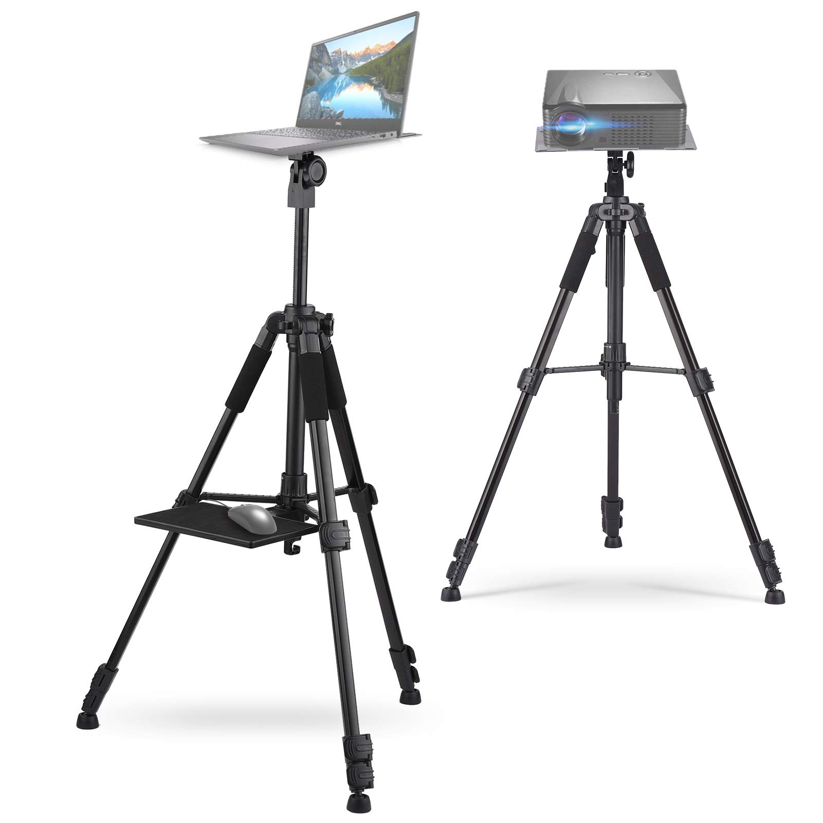 Treppiede per Proiettore, Struttura in Metallo Altezza Regolabile da 19,6 a 58,6 Pollici Piedini Antiscivolo Supporto per Treppiede Portatile Pieghevole per Laptop, Supporto per Spartiti