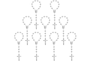 XINHUIDALSQ Wedding Baptismal Acrylic Cross Necklace Catholic Rosary Prayer Communion