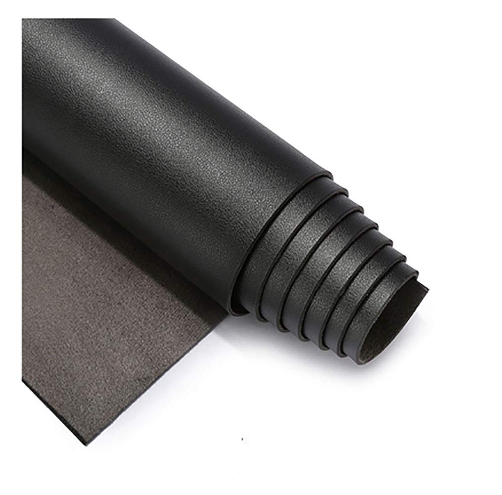 wangk Arkusze ze sztucznej skóry bawełna tył do produkcji kolczyków i kokardek, rękodzieło DIY sztuczna skóra skóra materiał tapicerski materiał do produkcji kokardek i kolczyków - czarny 1 # 1,38 × 2 m