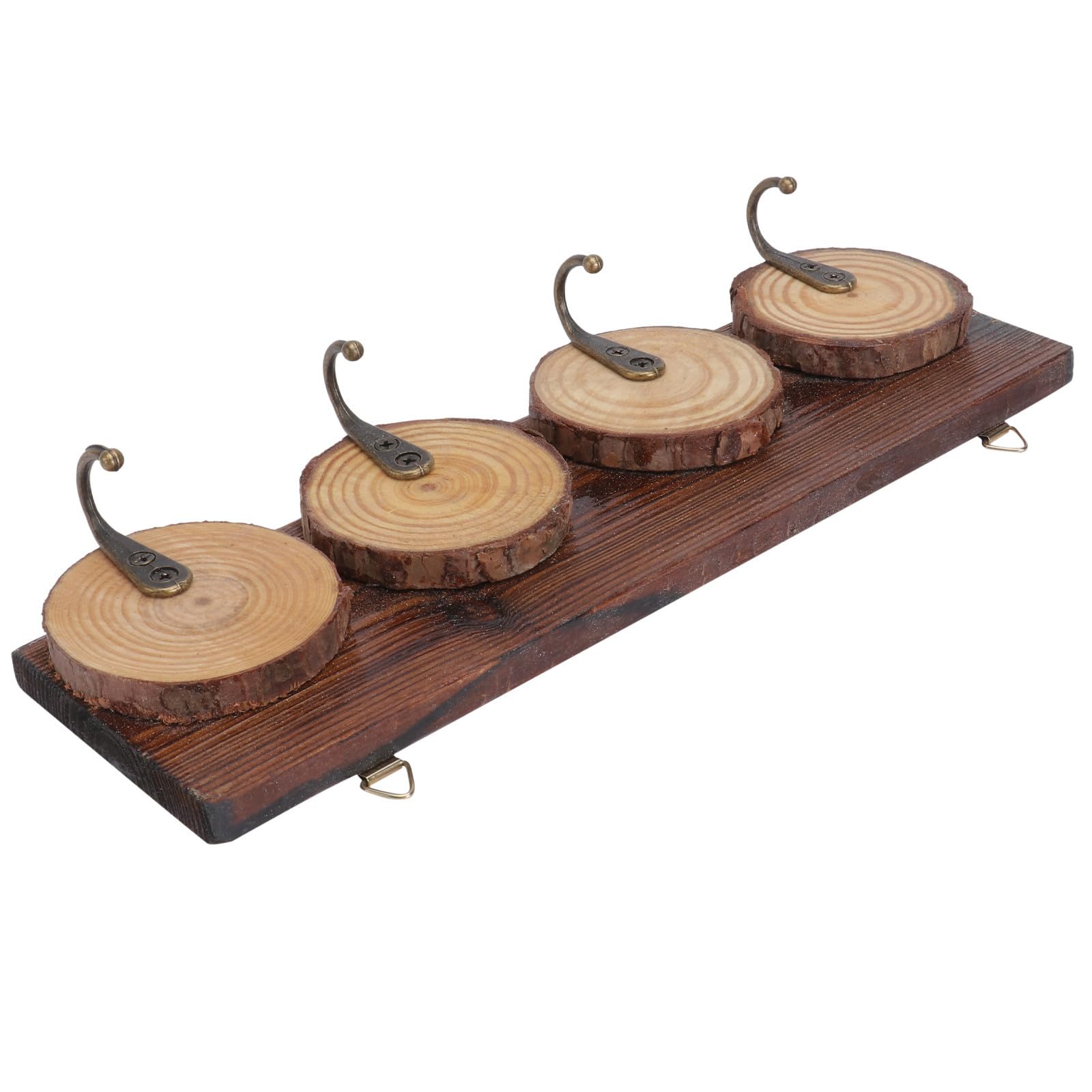 Perchero de pared de madera para sombreros y artículos variados en el recibidor familiar