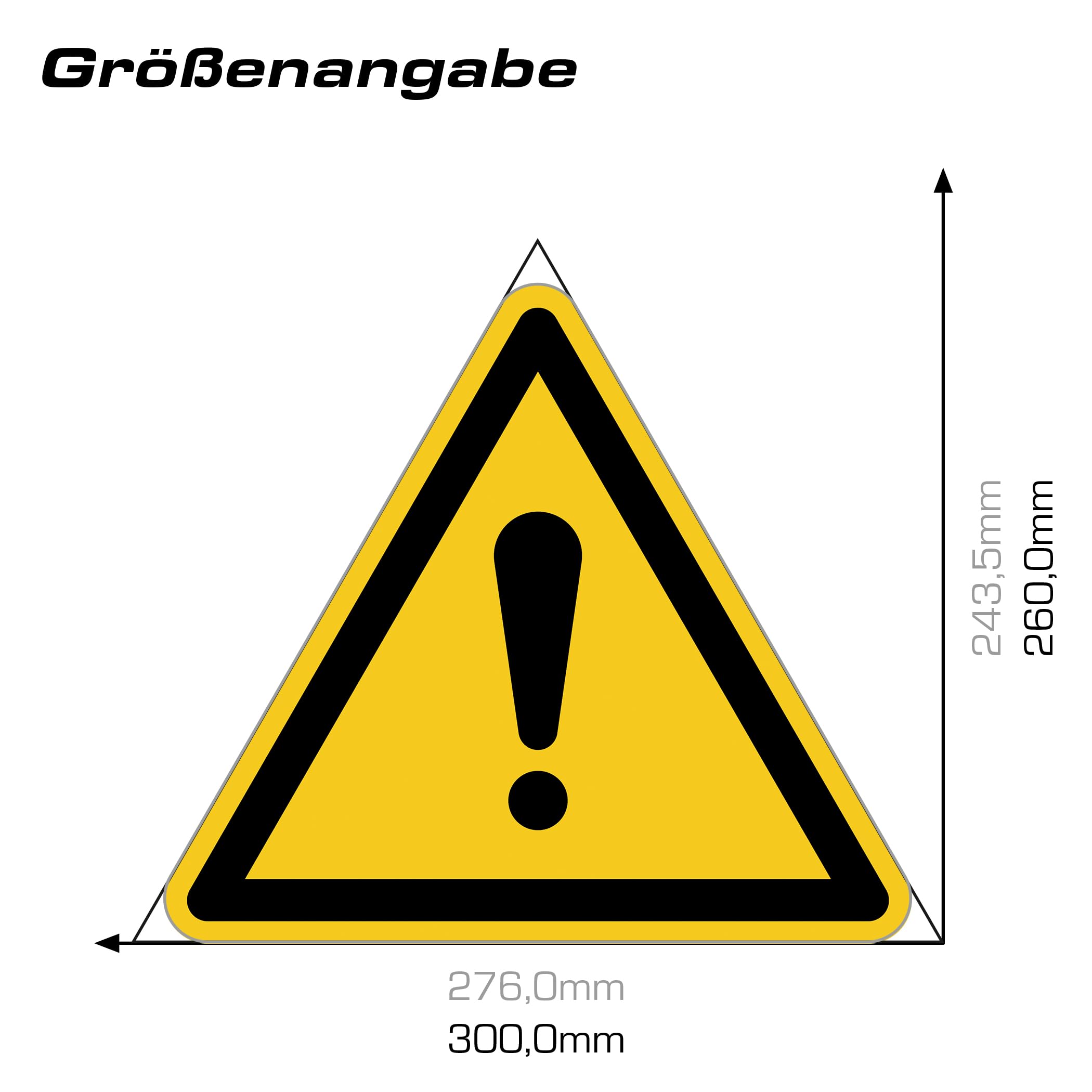 Señal de advertencia general – Señal de exclamación, símbolo de advertencia según DIN EN ISO 7010 ASR A1.3 W001 – Señal de advertencia de peligro para operaciones industriales máquinas LTI011