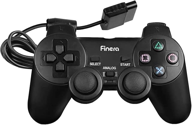 Finera Wired Controller Replacement for Sony PS2/Playstation2 Dual Shock Console Video Game
