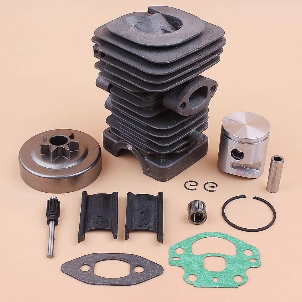 Tiempo Beixi 39MM Culata de Aceite Bomba de pistón 0.325 Cilindro del Embrague Juego de cojinete Compatible con Husqvarna 236 240 235 Motosierra reemplazo de Partes de Motor