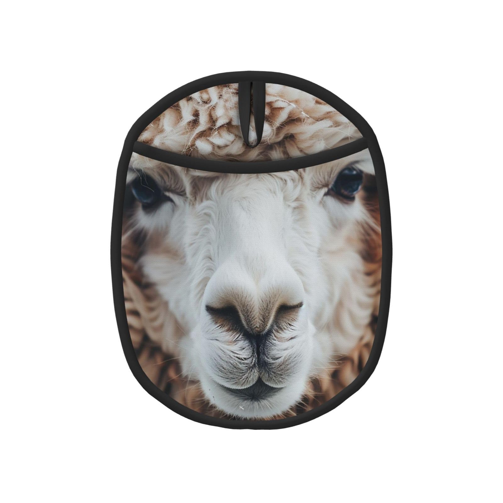 Pot Holders Set of 1 PC Kitchen Heat Resistant Potholders Alpaca Face Image Silicone Aunty-hot Pad Cotton Lining Oven Hot Pads for Cooking Baking BBQ Microwave Kitchen