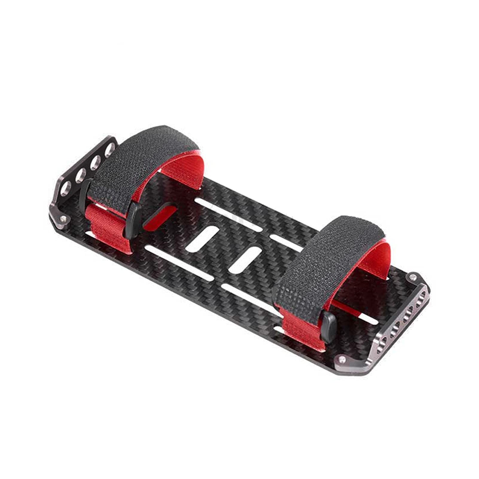 VGEBY1 Support de Batterie, Adaptateur de Plaque de Batterie en Fibre de Carbone à Dégagement Rapide pour Voiture sur Chenilles RC 1/10 RC avec Testeur d'Electricité