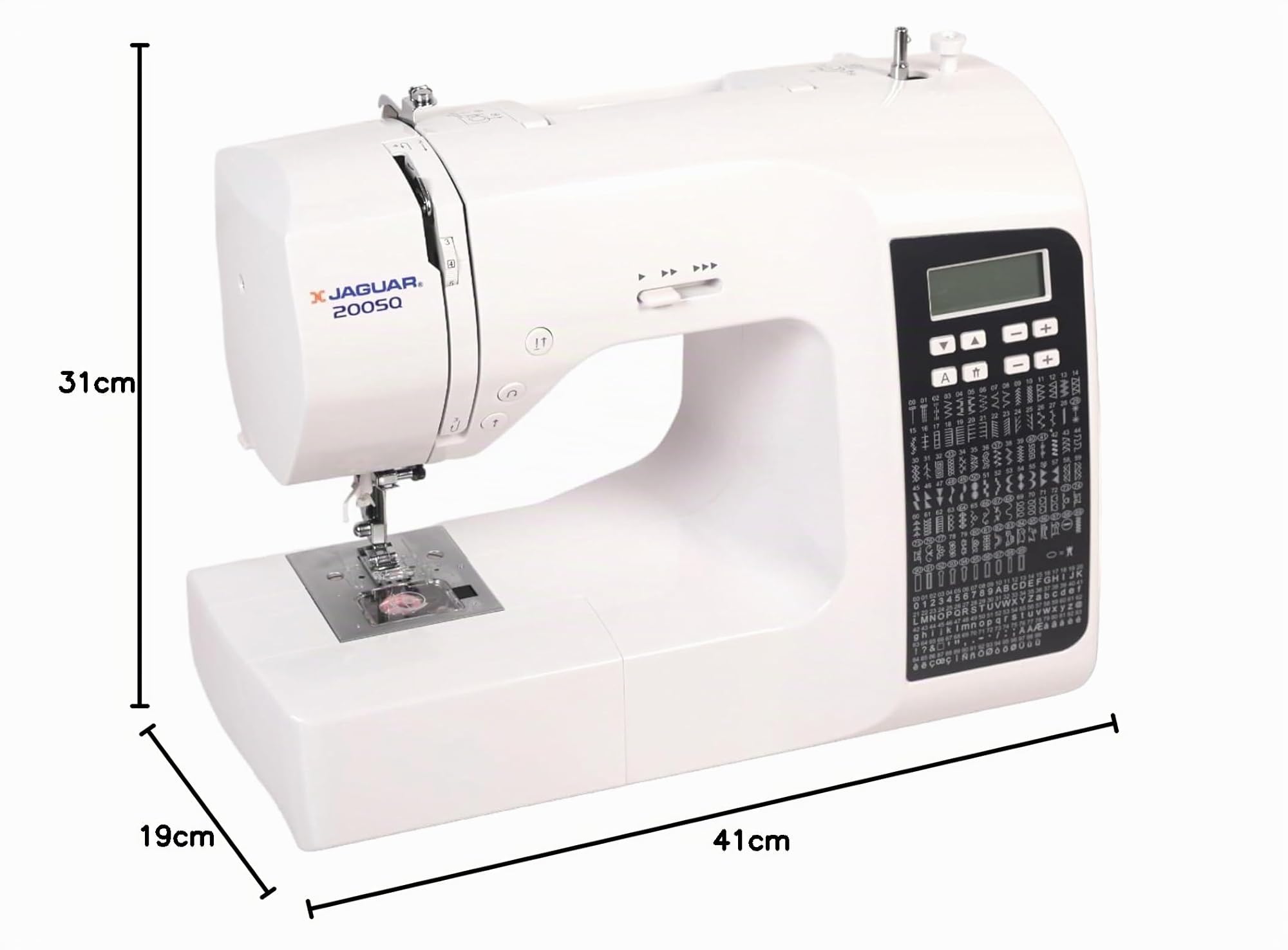 Jaguar 200SQ - Macchina da cucire computerizzata, 200 punti, 9 anelli, con ampia gamma di accessori inclusa