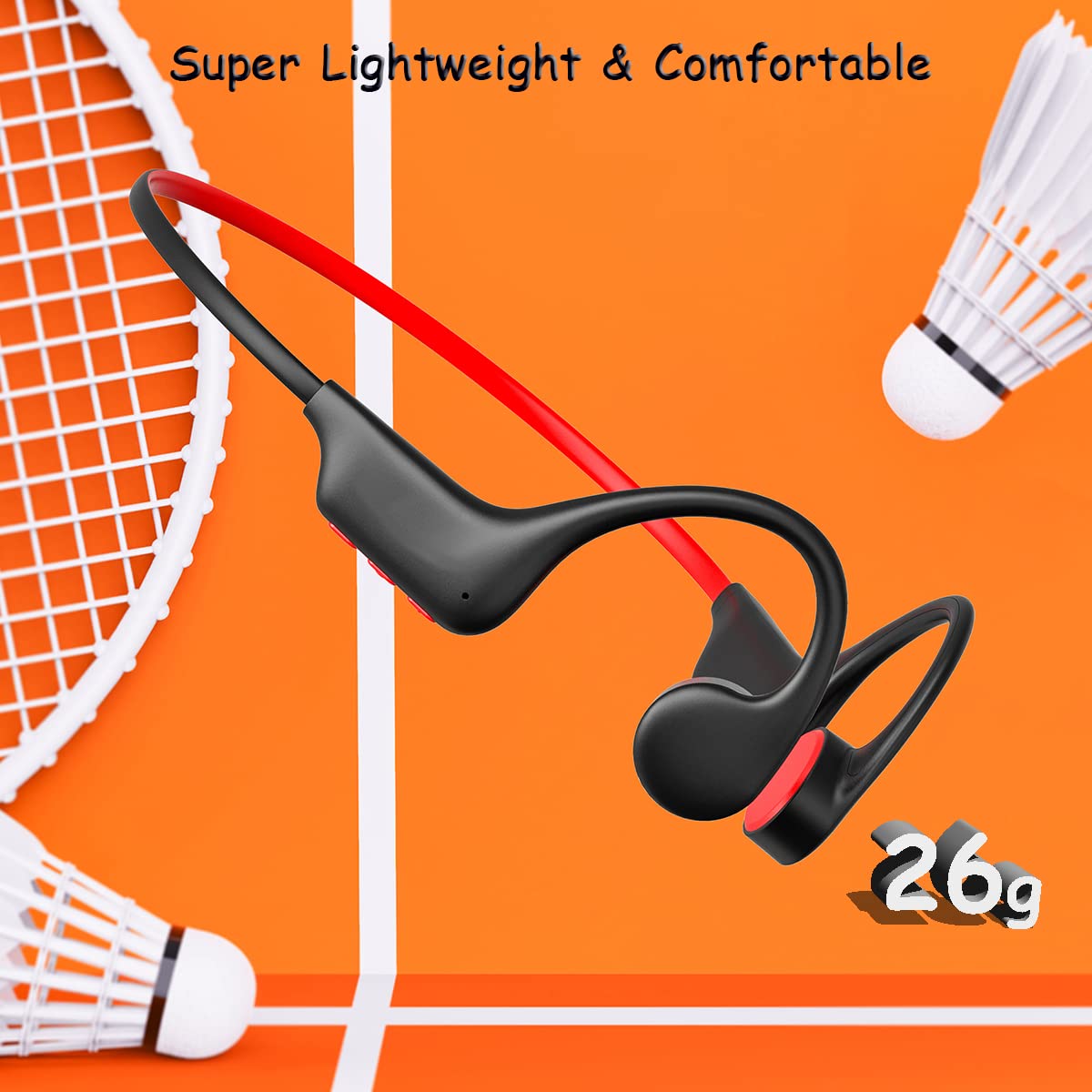 Auriculares Inalambricos de Conducción ósea Bluetooth IPX8 Impermeable Auriculares Deportivos Reproductor de Música MP3 para Natación Correr Fitness, 16G Memoria Cascos Ligeros Open-Ear White