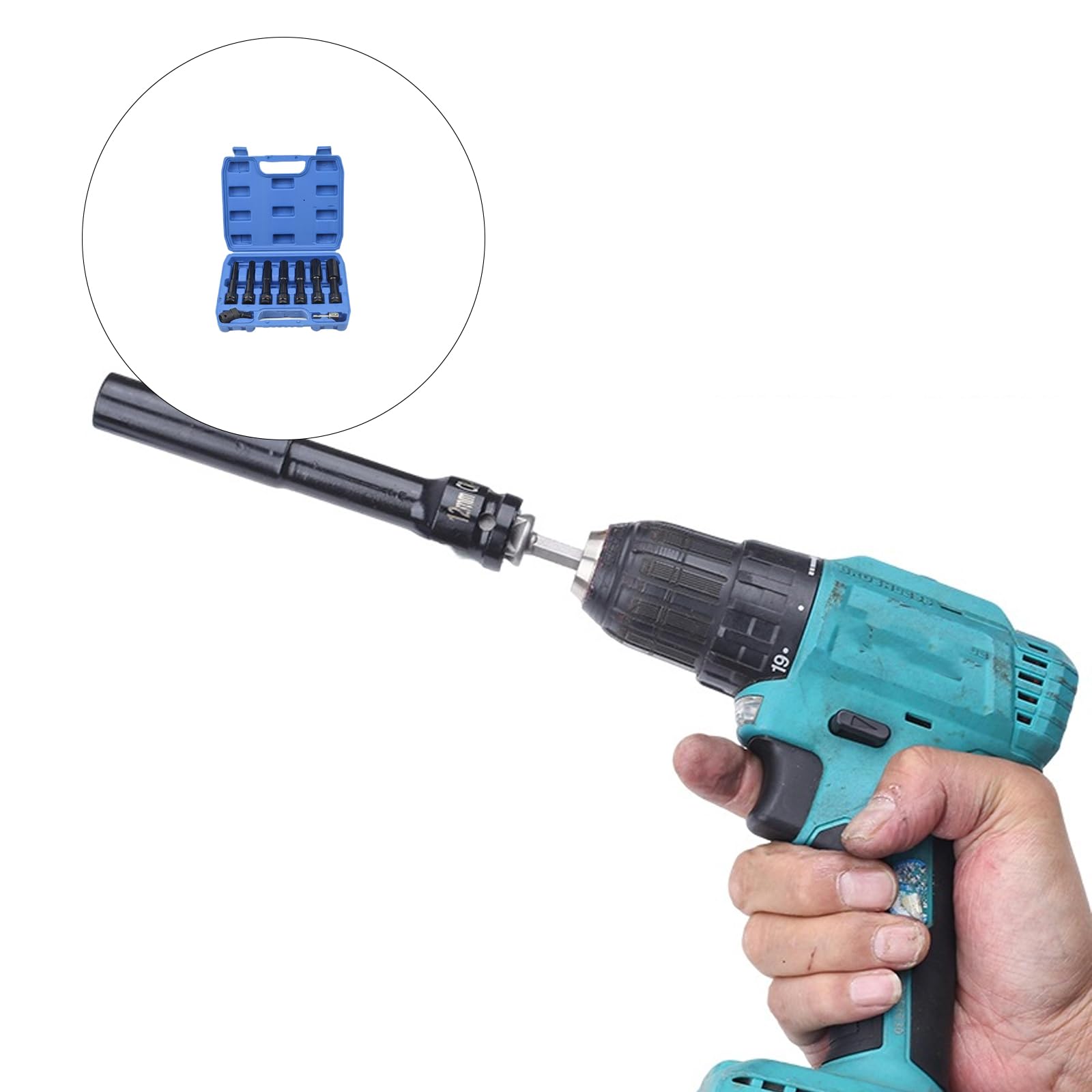 Adaptateur de douille hexagonal, foret renforcé, tourne-écrous 1/2", pour perceuses électriques, tournevis, outil électrique, tourne-écrou, adaptateur de douille