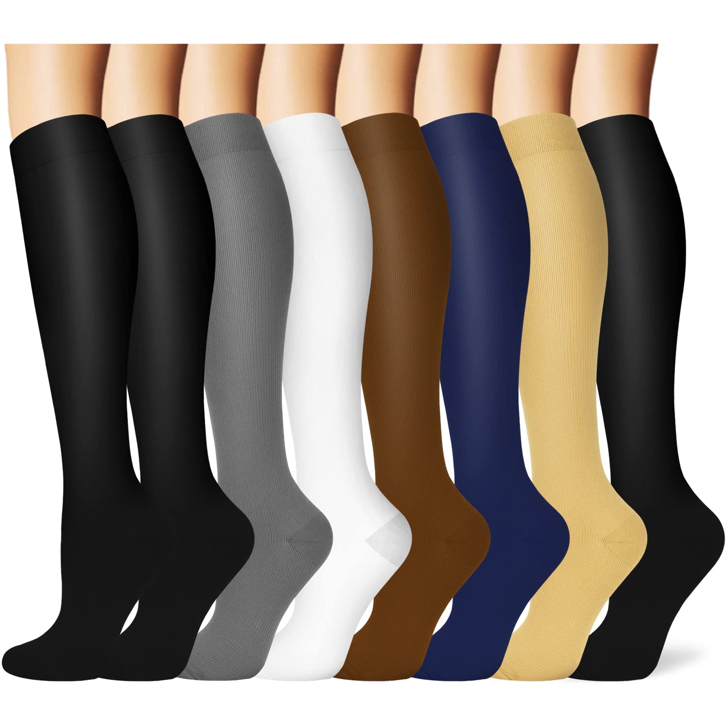 Iseasoo Copper Compression Socks For Men & Women Circulation-Best For Running Hiking Cycling 15-20 mmHg(S/M)