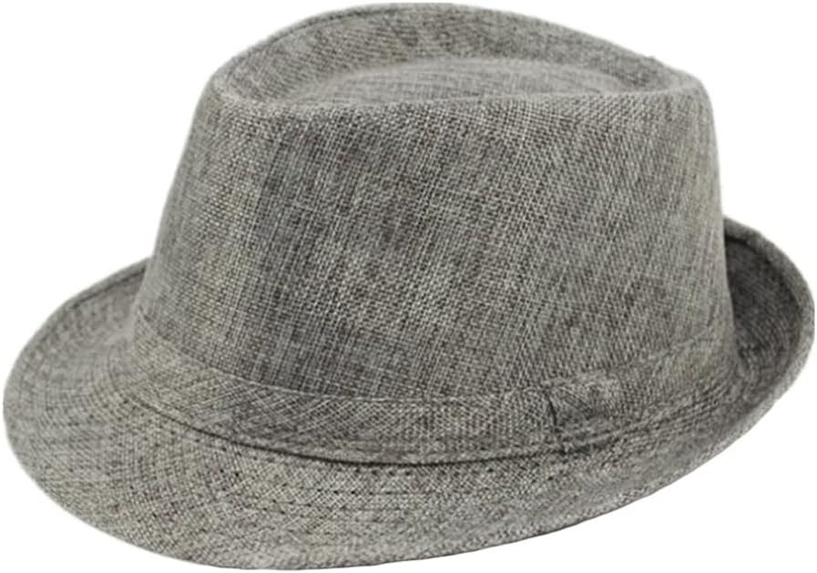 VIDI Men Fedora Hats Classic Solid Linen Jazz Cap Male Khaki Brand Spring Plain Outdoor Beach Hat