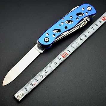 Valkyrie Multi-Purpose Swedish Outdoor Camping Army Knife 111mm Large Size - Stainless Steel blue