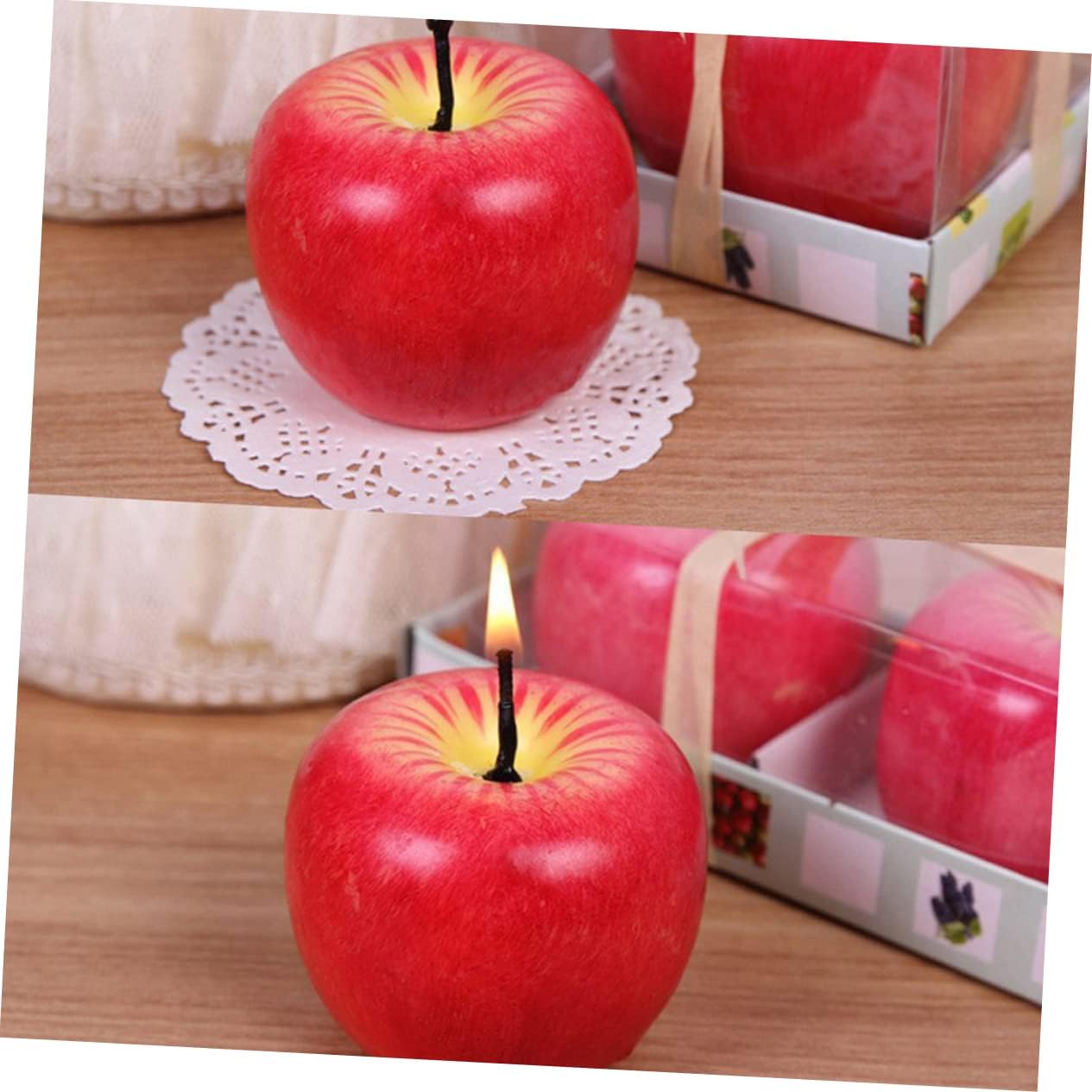 5pcs Christmas Artificial Fruit Candle Wax Decorative Illumination Xmas