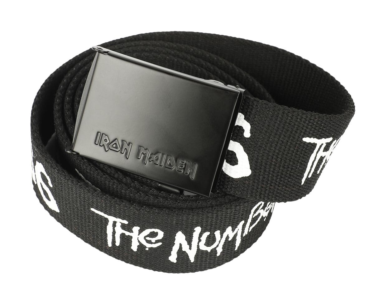 Iron Maiden Logo Unisex Cinturón Negro 100% poliéster