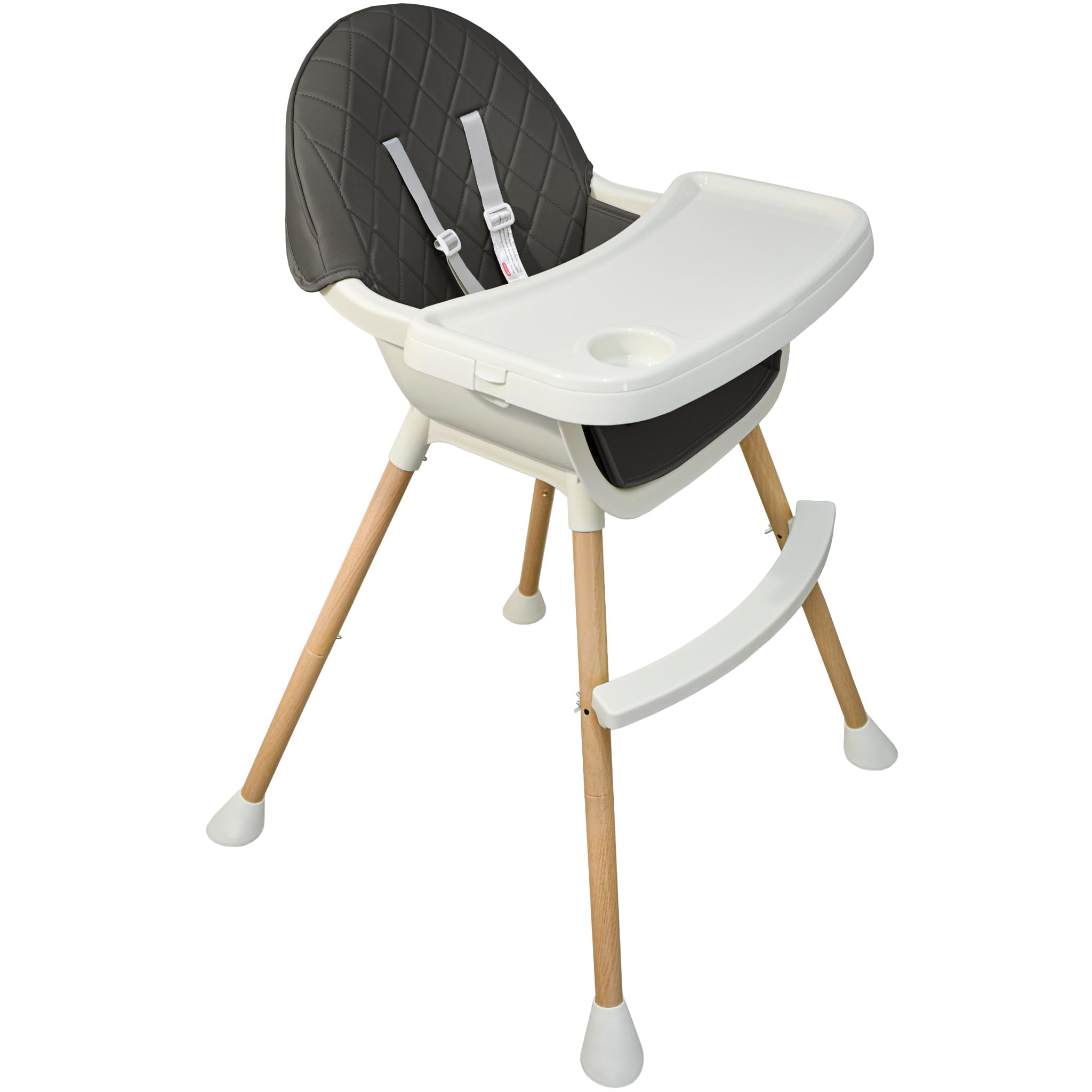 ALMAR Baby Trona para bebe gris convertible en silla 2 en 1 con asiento acolchado y bandeja trona para comer evolutiva de 6 a 36 meses