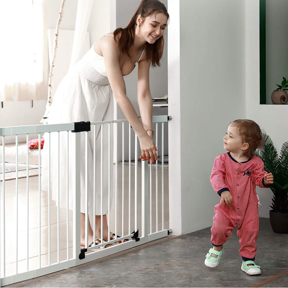 LYGXWJFC Cancello Retrattile per Porta di Sicurezza per Bambini, Porta per Scale per Recinzione per Cani e Gatti, Cancello in Ferro ad Alta Resistenza in Metallo per Sicurezza, Adatto a Spazi Tra 65 e