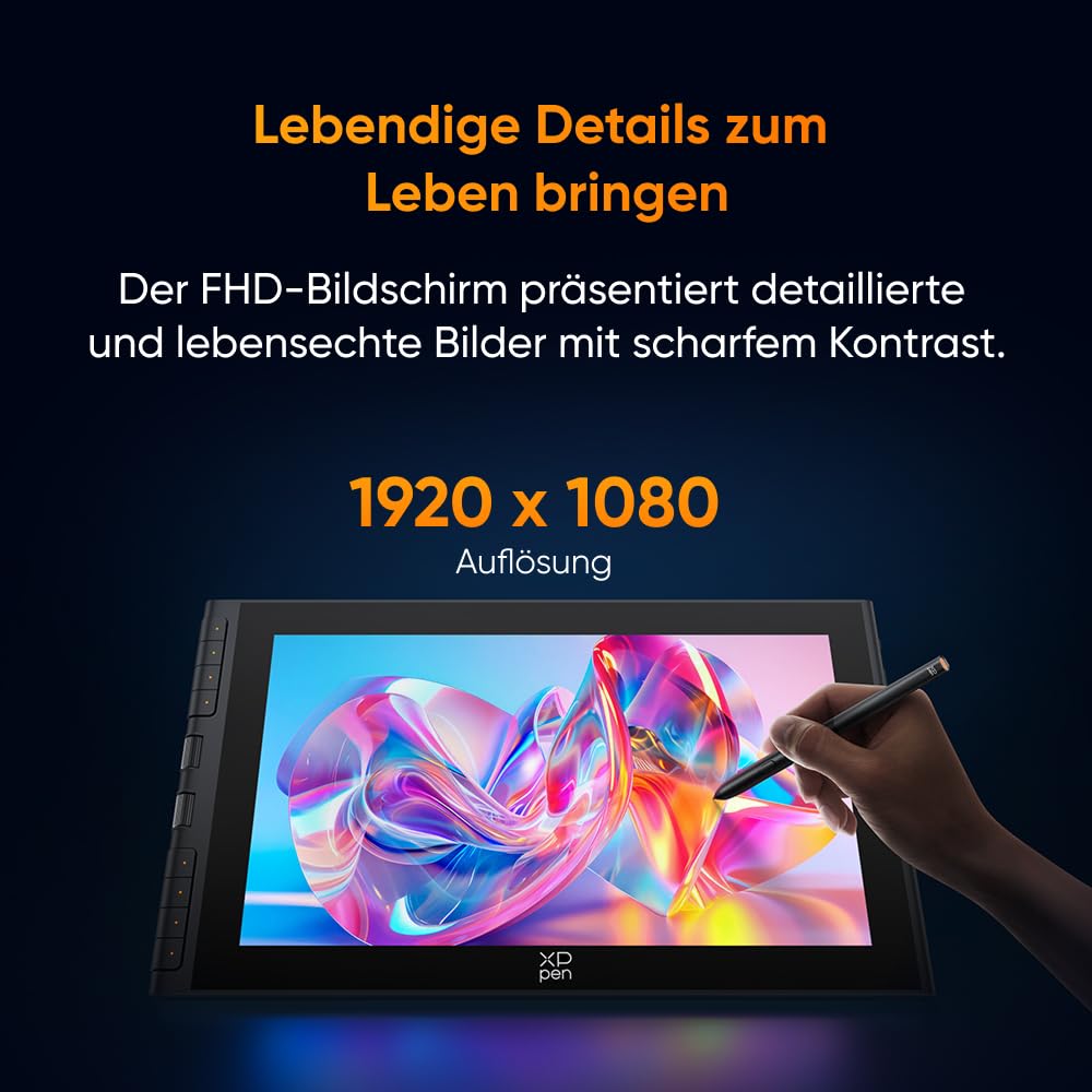 XPPen Artist 12 3rd Zeichentablet mit 11,9 Zoll Display Schwarz | X4 Smart Chip Stift, 16384 Druckstufen, X-Dial Shortcut, Ideal für Anfänger