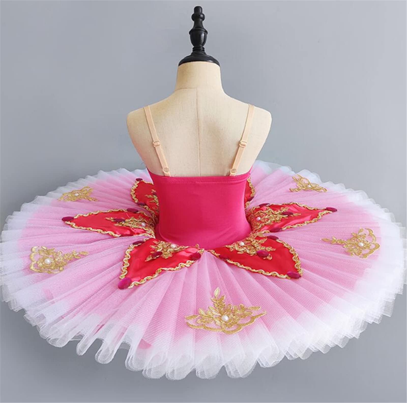 OTMYIGO Tutú de Ballet para niña Leotardos Swan Lake Bailarina Vestido de Baile Leotardo Competencia Fiesta Falda