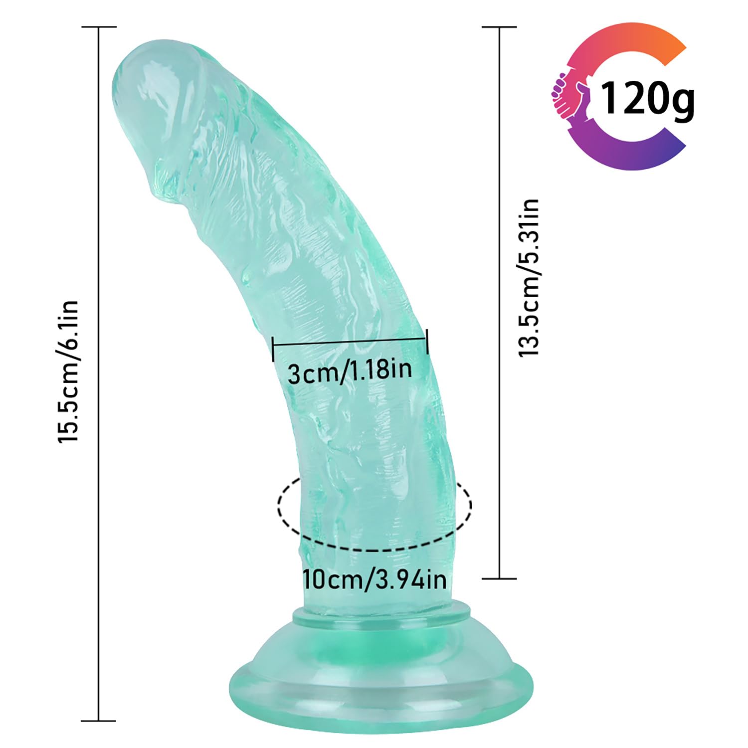 Verde,CHANGPLCPRO Mini juguete de masaje con base de ventosa