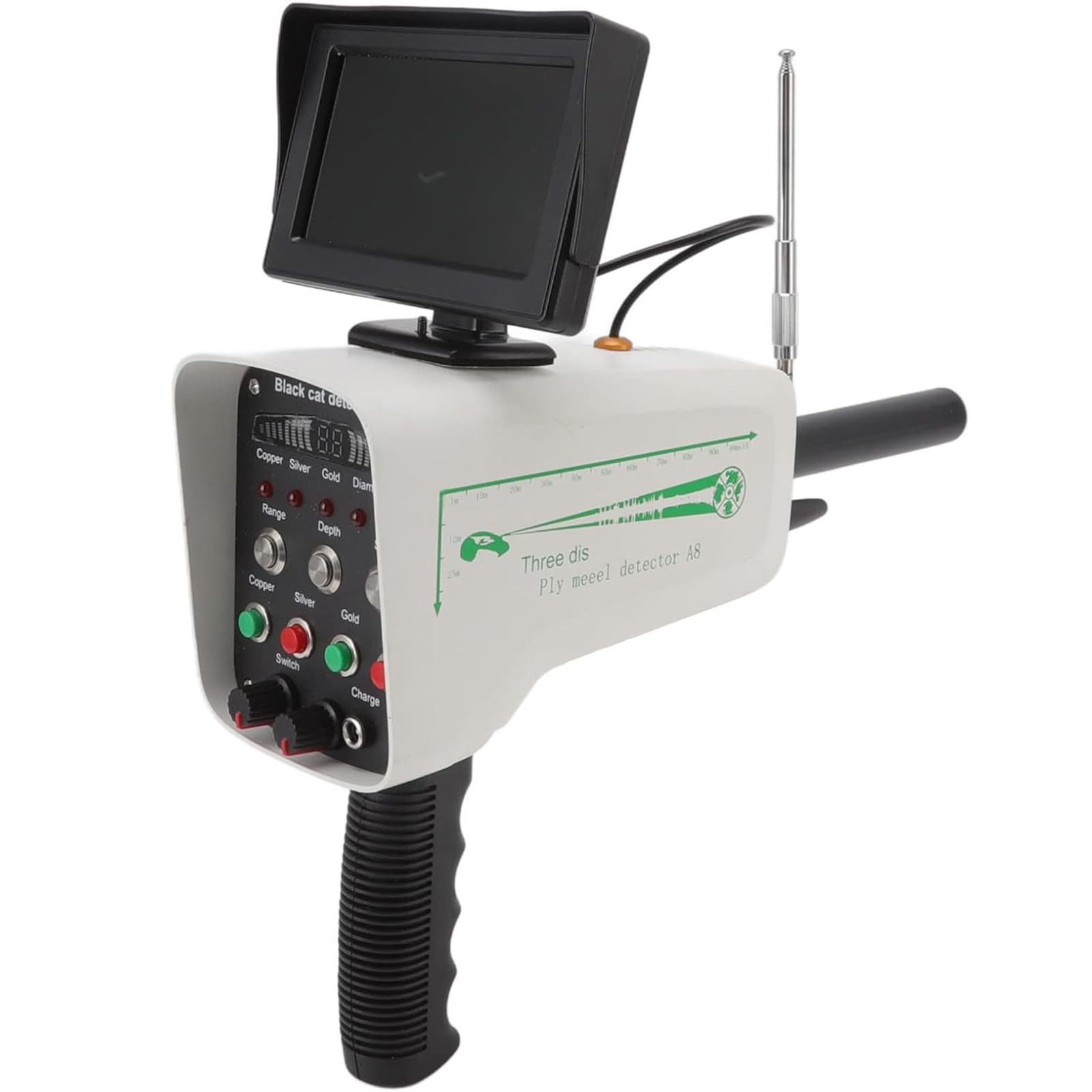 Détecteur de métal Souterrain Portable, 30ft de Longueur pour Le cuivre d'argent d'or, Chasseur de trésor à Longue portée avec Affichage LCD, Scanner de Prospection Professionnel pour Les Passe-Temps